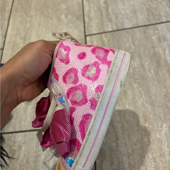 JoJo Siwa Leopard sequin pink sneakers in size 12 girls - Picture 4 of 7